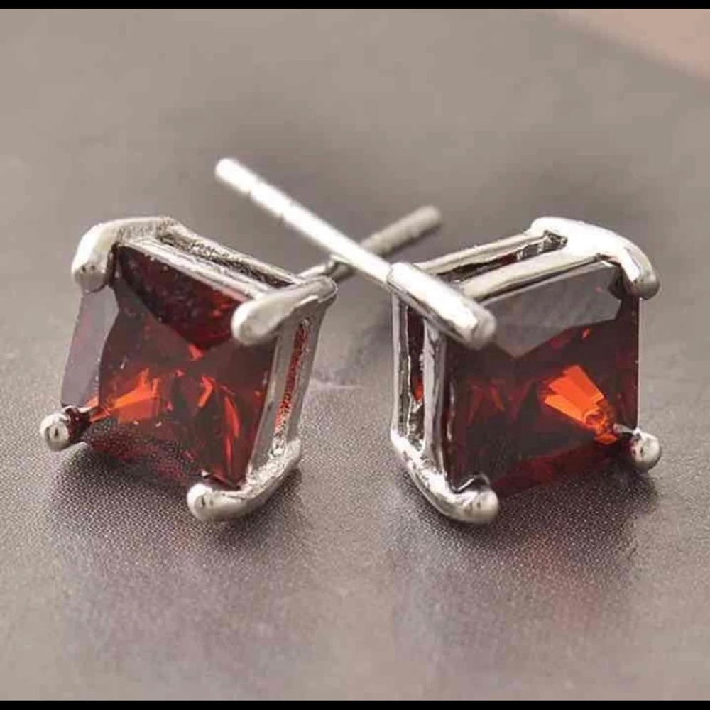 Pretty Red Post Earrings